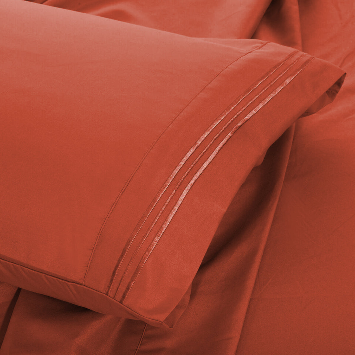 Lux Decor 6 Pieces Solid Bed Sheets Set - Modern Soft Comfortable Bedding Set, Hotel Luxury Skin Friendly Cooling Sheets & Embroidered Pillowcases Without Filler - All Seasons Bed Sheet with 16 Inches deep Pocket, Breathable Skin Friendly & Cooling Sheets