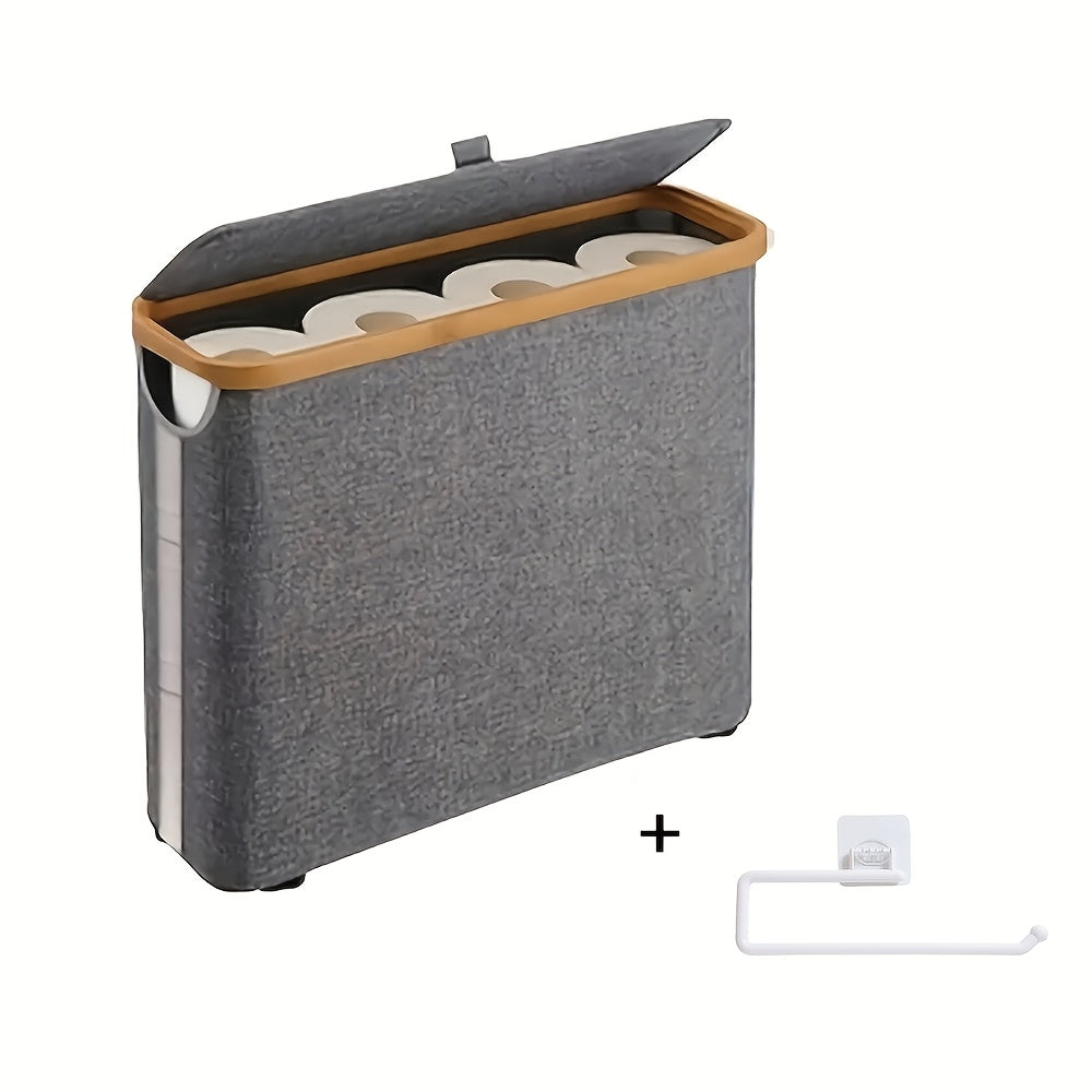 Toilet Paper Basket, Bamboo Toilet Paper Storage - Ultimate Bathroom Storage with Bamboo Lid, Large Toilet Paper Holder Can Hold 9 Rolls, Bathroom Toilet Paper Storage Cabinet, Toilet Paper Storage Containers