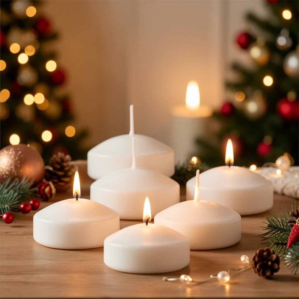 2-Inch 50-Pack Floating Candle (Approx. 1.97inch*0.79inch) Holiday Candles, Perfect for Weddings, Graduation Season, Back-to-School, Halloween, Christmas Decorations
