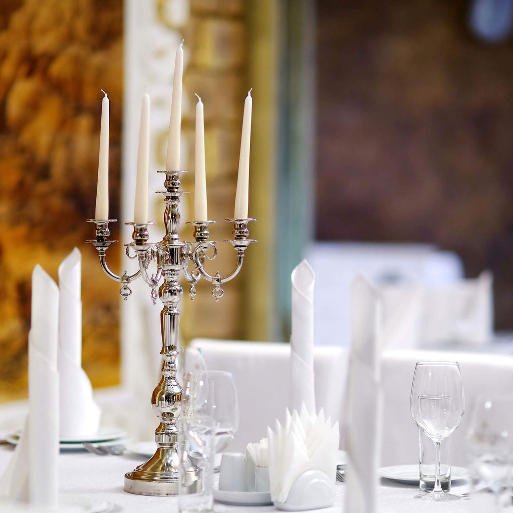 Ivory Taper Candles - Pack of 14 - 9 Inch Tall Candlesticks with Unscented Premium Wax - 8 Hour Long Burning for Home Decoration, Wedding, Holiday and Parties