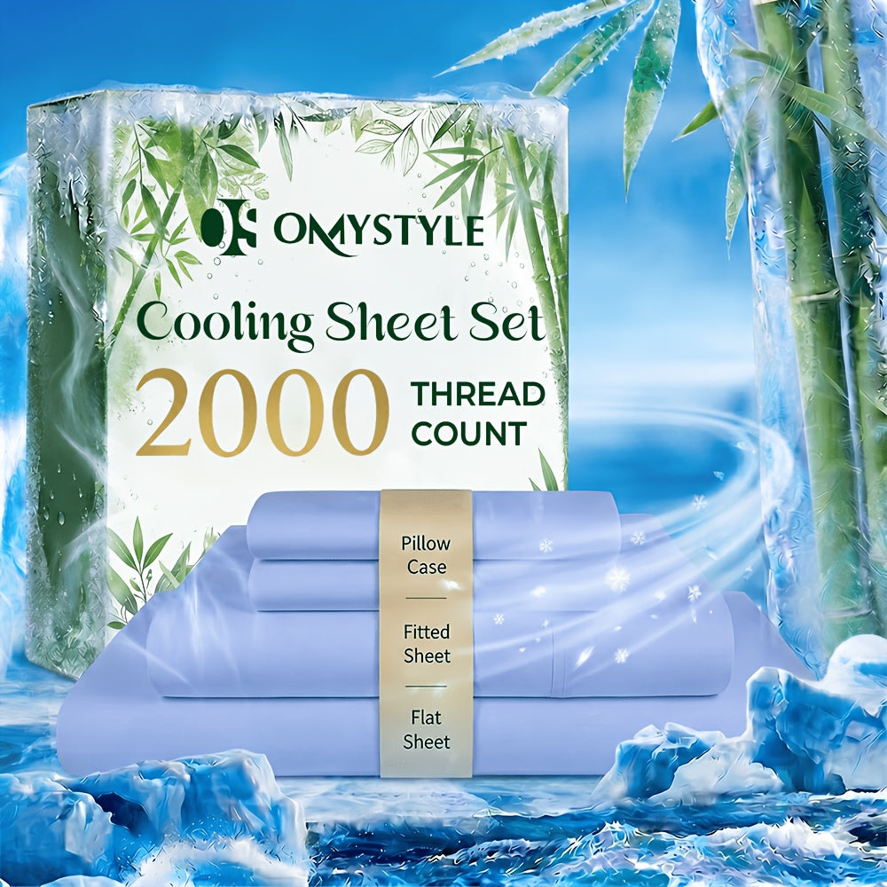 4pcs/6pcs Bamboo Cooling Queen Size Sheet Set - Children Bedding, Breathable and Comfortable - Fit for Hot Sleepers and Sweats, Pillowcases, Flat Sheet and Fitted Sheet - A Perfect Gift