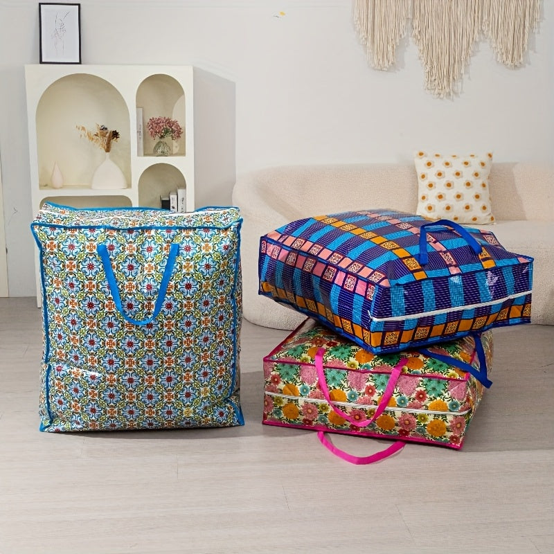 Reusable Moving and Storage Bag, Large Capacity Zipper Organizer for Clothes, Bedding and Holiday Decorations in Six Color Options, 1 Piece