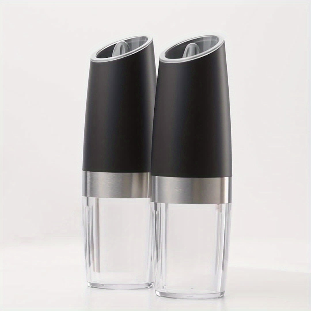 1pc/2pcs Electric Salt and Pepper Grinder Set with LED Lights - Large Capacity, Gravity-Driven Mechanism, Multi-Color Options (Red/)