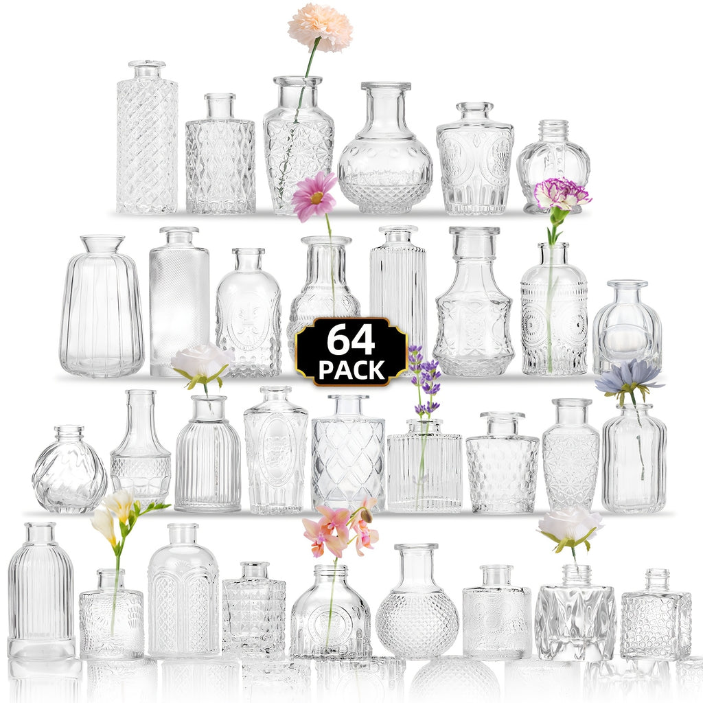TOMNK Glass Bud Vases In Bulk, Flower Vases For Flowers In Bulk For Rustic Wedding Home Table Decorations, Can Be Used As A Gift For Weddings, Anniversaries, Birthdays, Weddings, Or Housewarming Banquets, For Halloween And Christmas