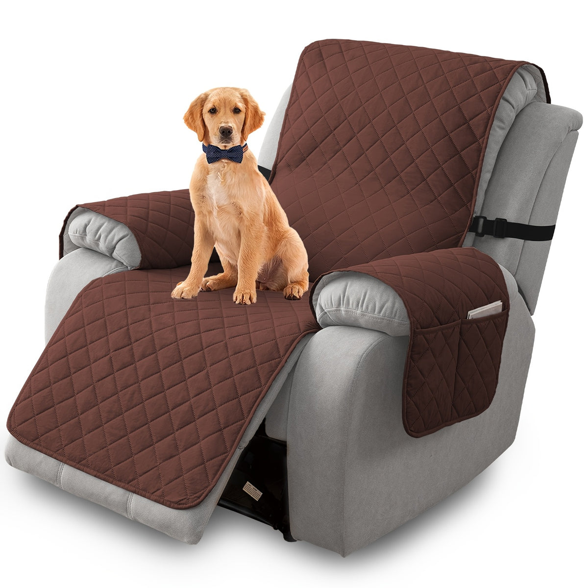 1pc 100% Non-Slip Recliner Chair Cover Sofa Slipcover, Pet Cover for Large Recliner with Elastic Straps, Washable Chair Seat Cover Recliner Chair Furniture Protector, Perfect for Indoor And Outdoor, Halloween, Christmas, Home Decoration