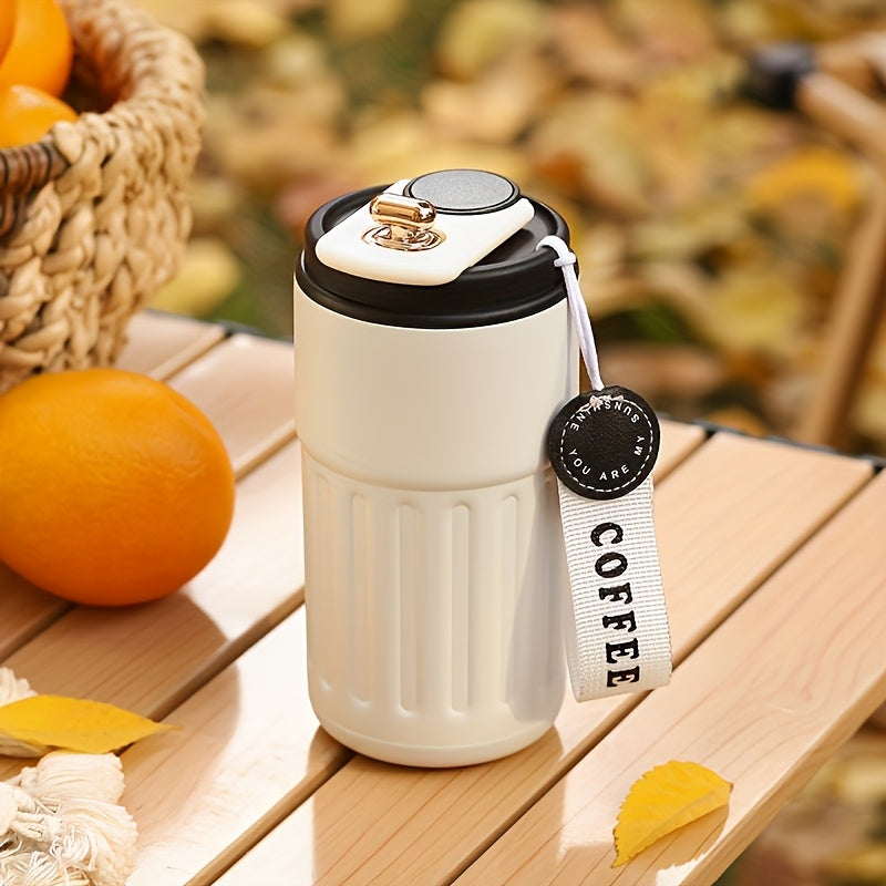 1pc 15.55oz Vintage Coffee Cup | Portable Insulated Travel Mug for Men and Women, 316 Stainless Steel Leakproof Lid, Keeps Drinks Hot or Cold for Hours, Ideal for Office and Outdoor Use