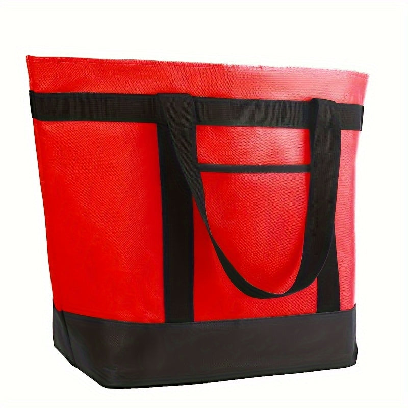 10.3 Gallon Insulated Grocery Tote Bag, Reusable Oxford Cloth Cooler Carrier with Carry Handles for Food Delivery, Shopping, Travel, Beach and Picnics