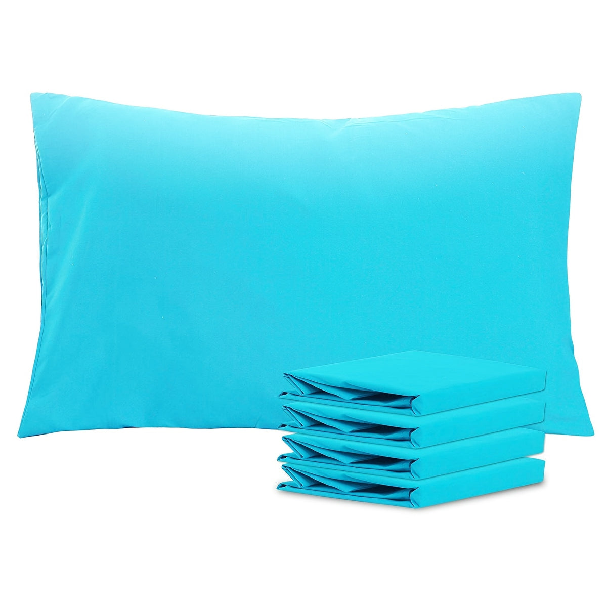 4 Pack 20x30 Brushed Microfiber Pillowcases | Envelope Closure, Soft, Wrinkle-Free, Fade-Resistant, Solid Color, Viscose Blend