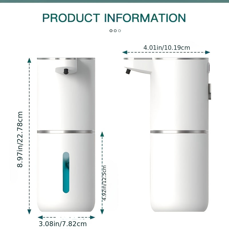 Smart Sensor Soap Dispenser | Automatic No-Touch Liquid Release, 13.53oz Capacity, Four-Level Adjustable Flow Rate, Electric Power Display, Freely Replaceable Fluid, USB Quick Charging, Wall Mount, Nickel