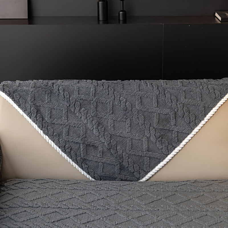 1pc Plush Sofa Mat, Pet Dog Friendly Sofa Cover, Couch Cover Plush And Delicate Soft Anti Slip Protection Sofa, Bedroom, Office, Living Room Decoration, Home Decoration Local Warehouse Send Out Goods