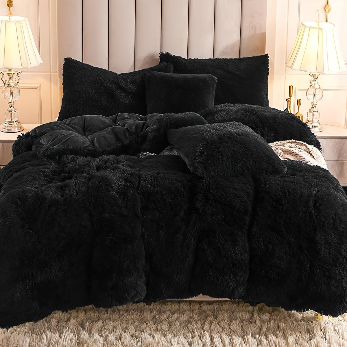 Plush Duvet Cover Set with 2 Pillowcases, 3-Piece Zipper Closure Bedding in Solid and Tie Dye Colors for Bedrooms, Guest Rooms and Dorms, No Insert