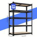 Adjustable Metal Shelving Rack, 5-Tier Black Freestanding Storage Unit in 60 or 72 Inch Heights with Single and 2-Pack Options for Garage, Basement and Pantry