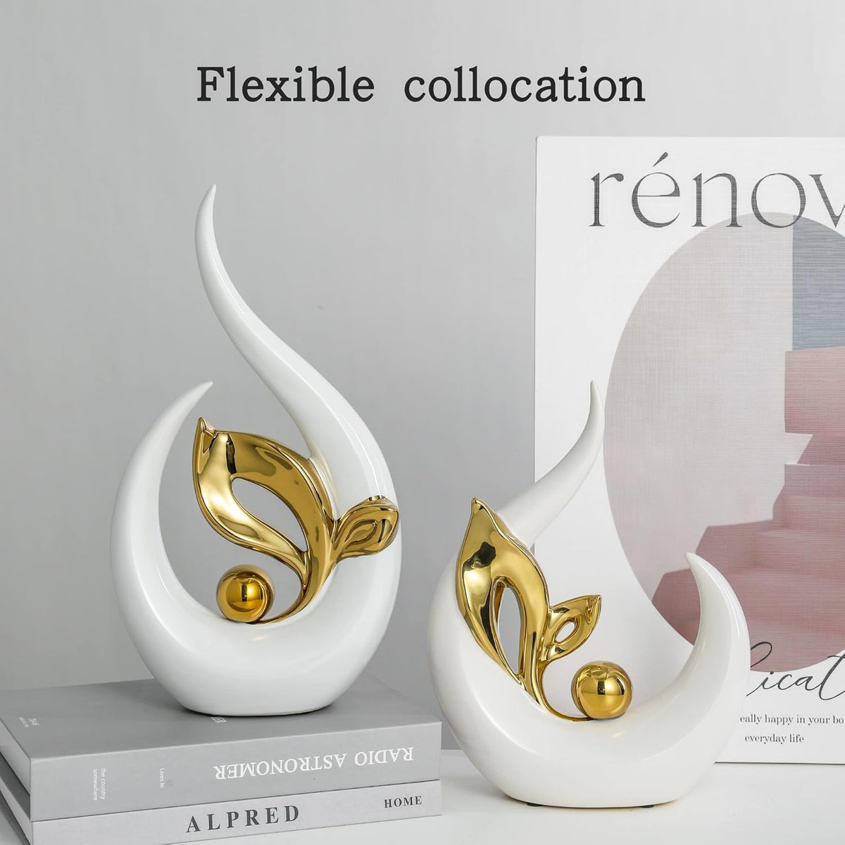 Size Two-Piece Set, Living Room, Wine Cabinet, TV Cabinet Ornaments, Light Luxury, Entry, Entrance, Home Decorations, Resin Statue Ornaments