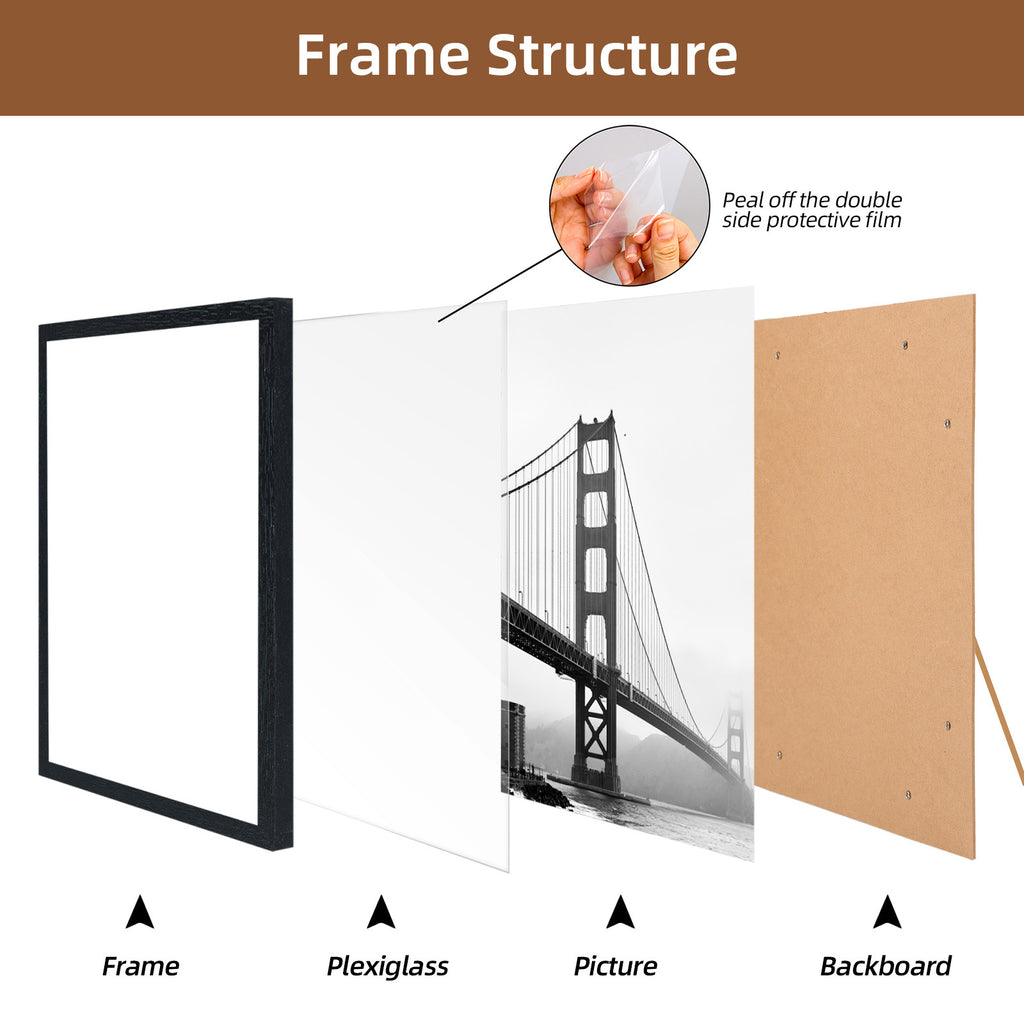 24 Pcs Picture Frame, Made of Sturdy Frame for 4x6in or 5x7in or 8x10in, Wall and Tabletop Display Thin Border Photo Frames for Home Decor, Black