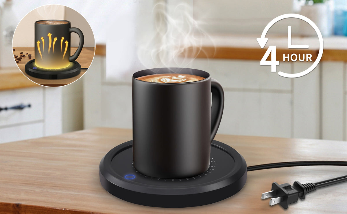 LALAYUAN Electric Mug Warmer, Fast Heating Coffee Cup Warmer with Temperature Control, 110V US Plug, Plug Powered Beverage Heater, with Desk, for Coffee Lovers, Coffee, Milk, Tea, Candle Wax Gift