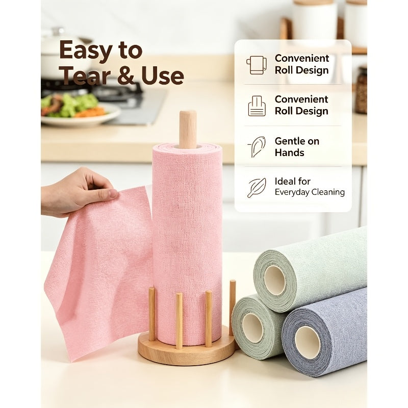 30 Reusable Microfiber Towels, Hand-torn Cleaning Towels, Disposable Napkins, Household Kitchen Towel Rolls, Dish Cloth Replacements, General Purpose Absorbent Kitchen Cloths, Kitchen Supplies, Cleaning Tools, Local Warehouse Shipping.Festival Gift.