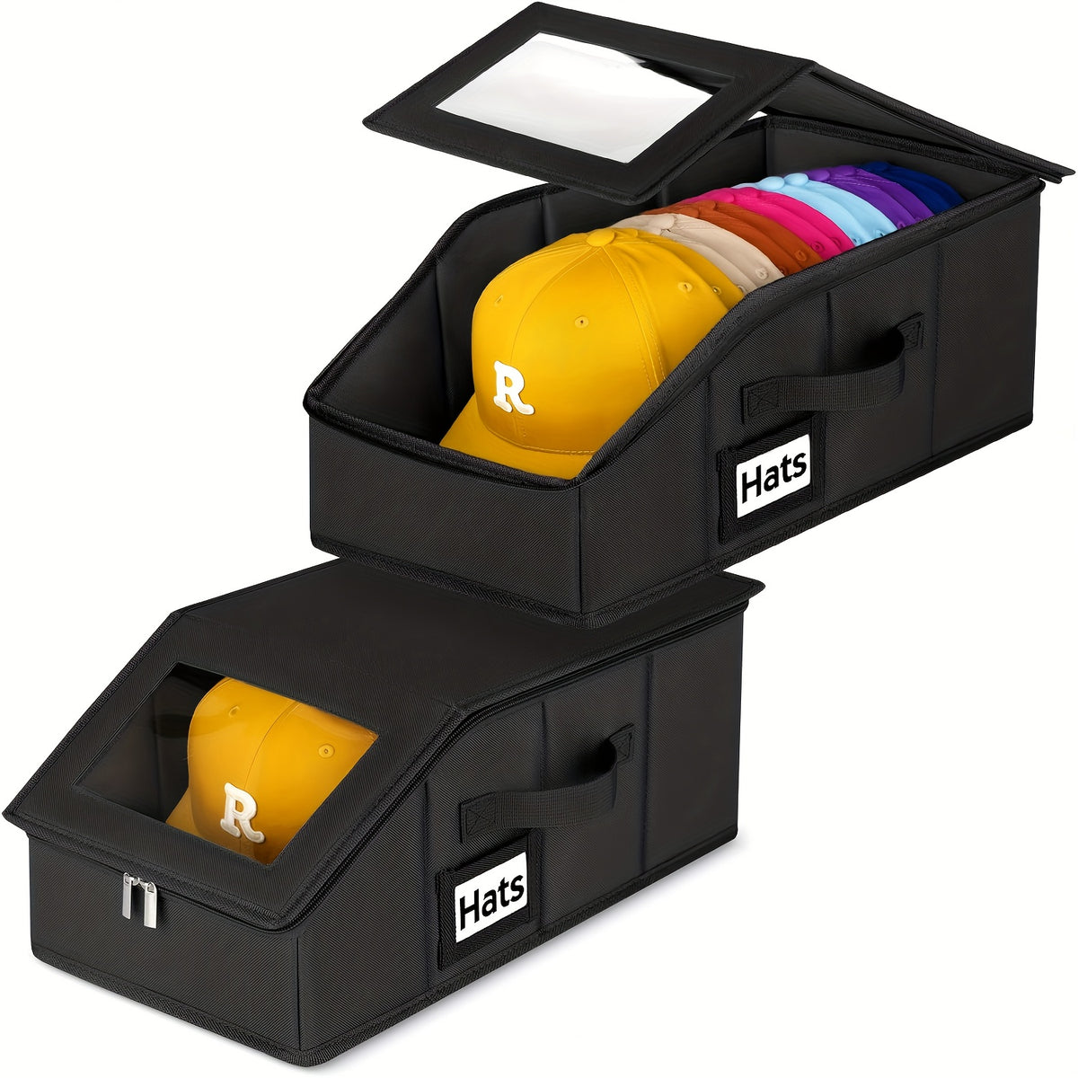 Stackable Hat Storage For Baseball Caps, 1pc/ 2pcs Hat Storage Boxes For Closet, Holds Up To 30 Caps With Cardboard, Hat Organizer For Women & Men