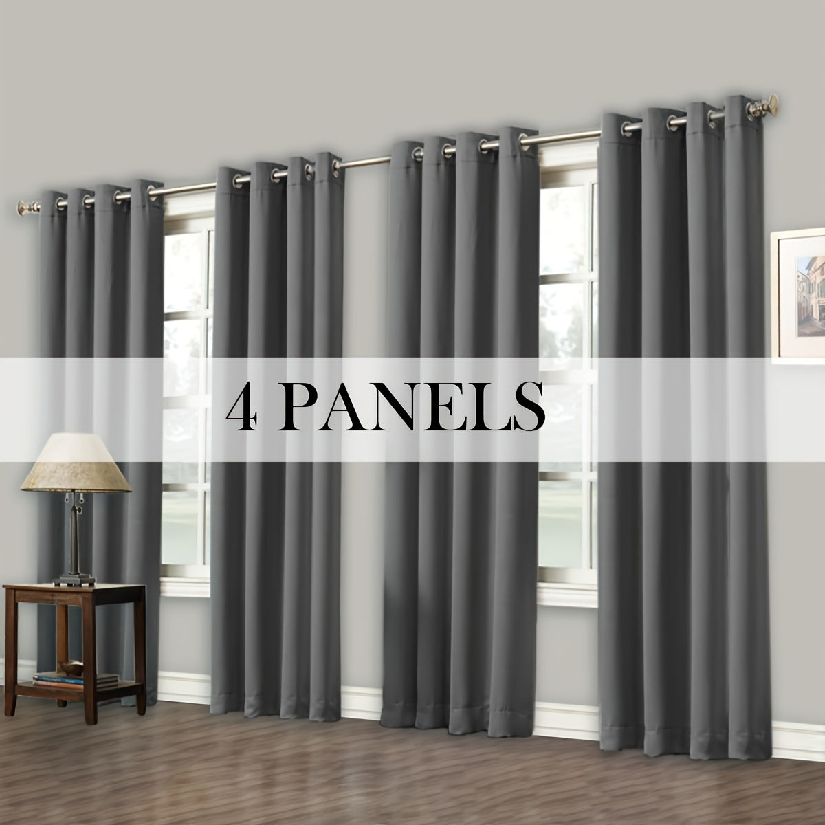 4pcs Set, Easy Blackout Curtains with Film Covering And Rope Loops, Suitable for Bedrooms, Studies, Living Rooms, And Dining Rooms As Blackout And Sun Protection Curtains