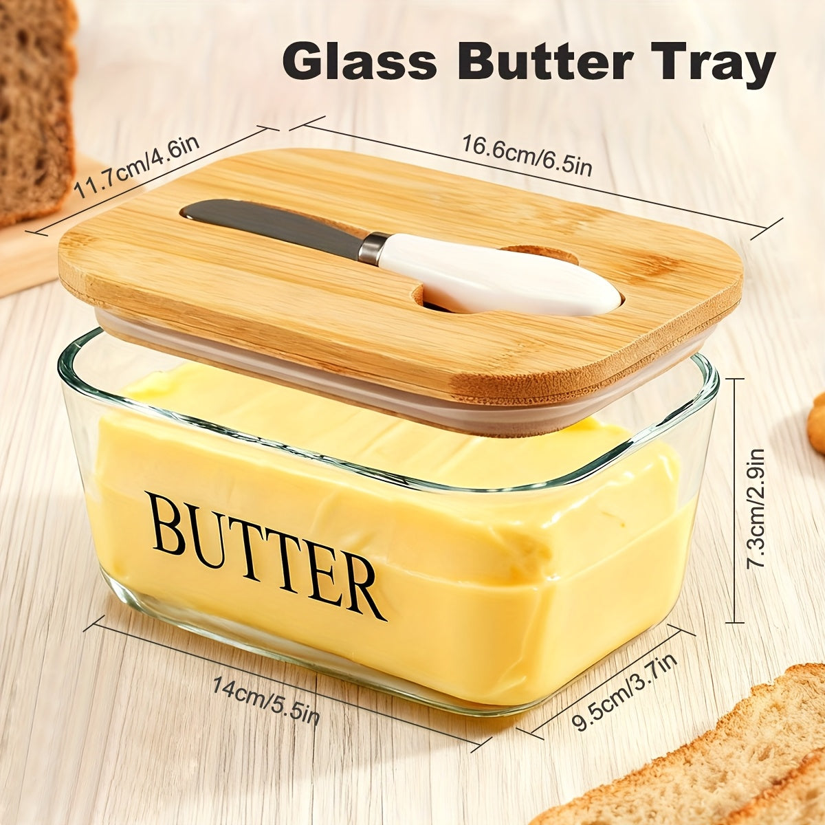 1pc Luxury Large Butter Dish with Lid - Ceramic Countertop Keeper with Knife High-Quality Sealing and Easy-Clean Design - Perfect Kitchen Gift for Butter Lovers Butter Container