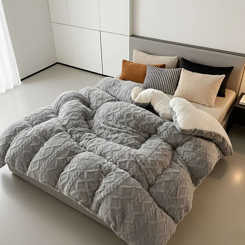 A Piece Of High-quality Thickened Velvet Blanket, Soft100% Superfine Fiber Filling, Light Beige Soft Polyester Fabric, Suitable for Bedrooms And Hotel Rooms(Pillowcases Are Not Included), Winter Warmth Blanket, Soft And Thick Blanket