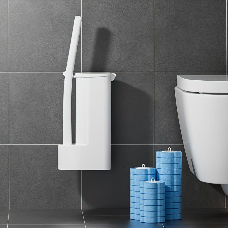 7pcs Set/19pcs Set Disposable Bathroom Toilet Cleaning Brush Set, with Stand And Replacement Head, Beautiful Design, Easy to Install, Fixed Position, Enjoy A Convenient And Efficient Cleaning Experience