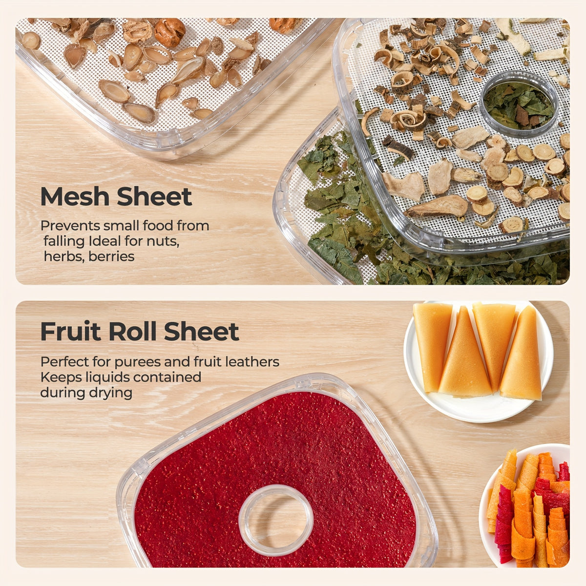 Food Dehydrator Machine Adjustable Temperature & 72H Timer, 5-Tray Dehydrators for Food And Jerky, Fruit, Dog Treats, Herbs, Snacks, LED Display, 240W Electric Food Dryer, Recipe Book
