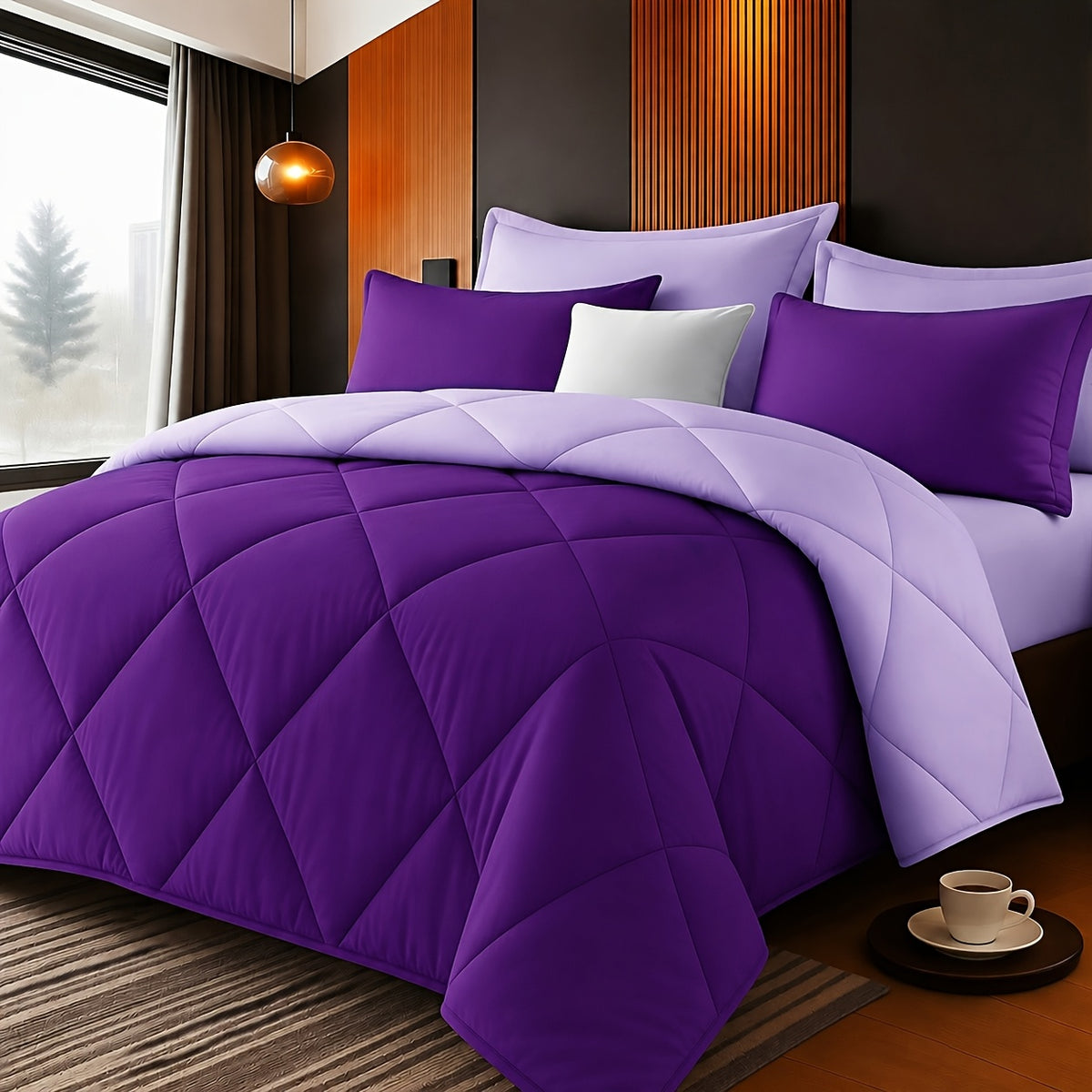 2/3pcs Solid Color Diamond Pattern Large & Extra-Large Bed Sheet Sets Soft Comfortable And Ultra-fine Fiber Filled Lightweight Fabric Breathable Quilt Easy to Take Care Of Equipped with Quilts And Pillowcases Luxurious Quality & Ideal Gift