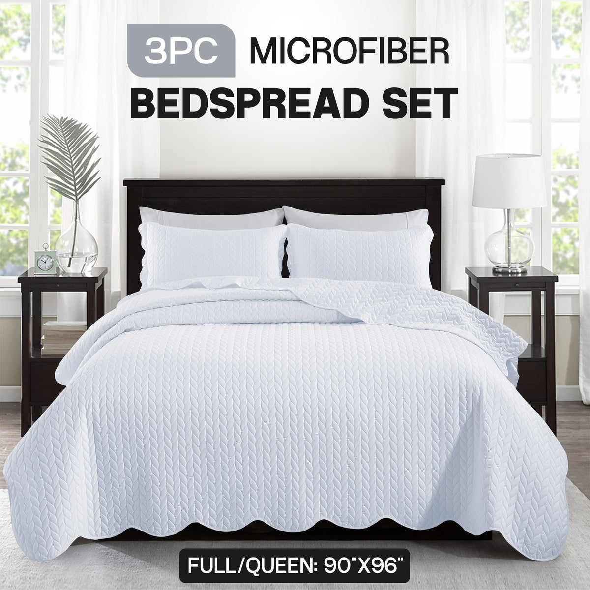 3pcs Bedspread Set Bedspreads with free Pillow Shams - Leaf Pattern Soft & Breathable Bedspread Lightweight Microfiber Bedspread - Modern Style Floral Pattern Coverlet For All Seasons - Christmas Gifts For Family And Friends (1 Bedspread, 1 Or 2 Pillow Sh