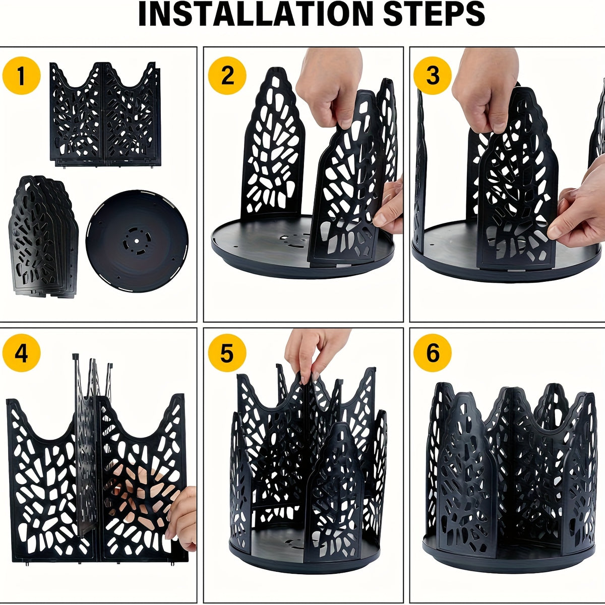 Rotating Paper Cup Holder with 4 Compartments, Disposable Coffee Cup Dispenser, Storage Box, Detachable Plastic Cup And Lid Organizer, Suitable for Countertops, Kitchens, Coffee Stations, And Bathrooms