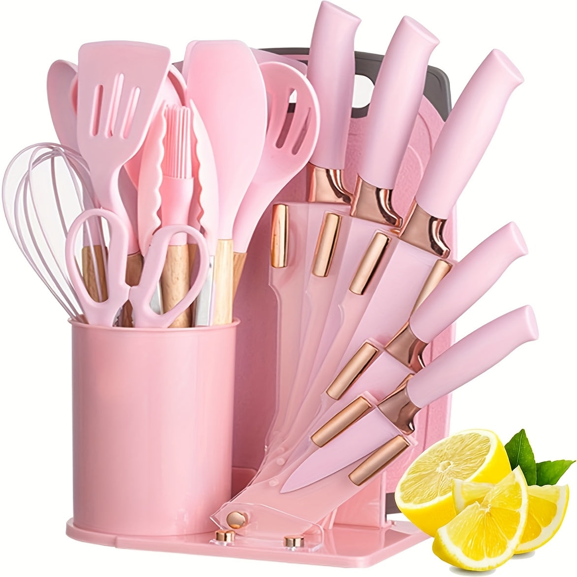 19 Sector Set And Knife Set, Perfect for Outdoor Camping - Heat-Resistant, Non-Stick, Wooden Handle, Easy to Clean - Perfect for Women'S Cooking Gifts, New Year'S And Valentine'S Day