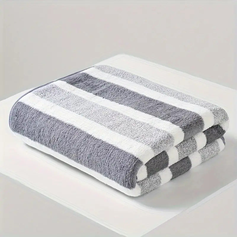 1/4pcs Striped Bath Towel Set, Beach Towel Bath Towel, Absorbent And Quick-Drying Shower Towel, Super Soft And Skin-Friendly Bathing Towel, for Home Bathroom, Ideal Bathroom Supplies Family Essentials. 70X140Cm/27.6X55.1 Inches