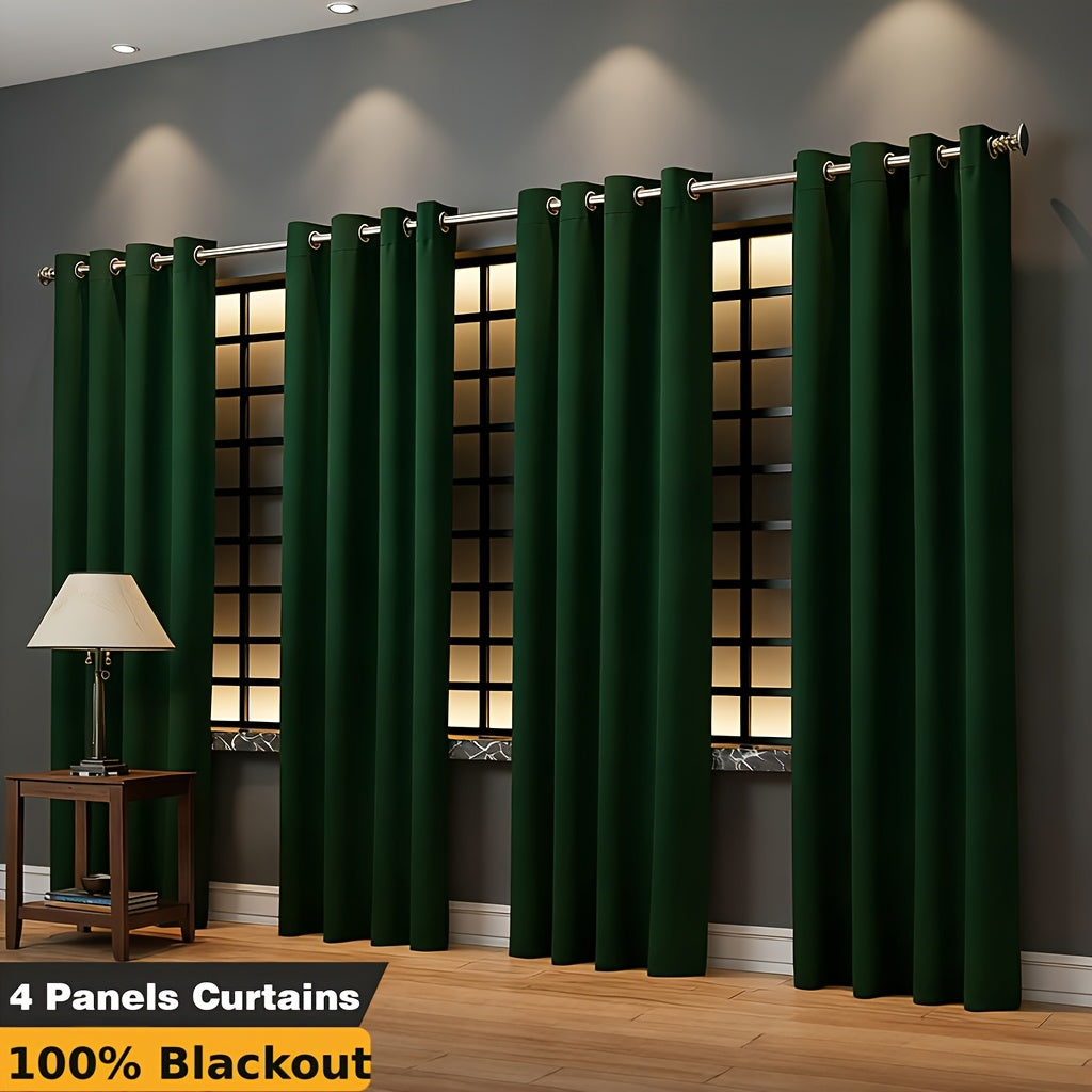 4pcs Pack Living Room Bedroom Blackout Curtains Living Room Bedroom Blackout Curtains Heat Insulation Noise Reduction Privacy Protection Privacy Screen Partition Curtains Suitable for Living Rooms Bedrooms Balconies And Courtyards