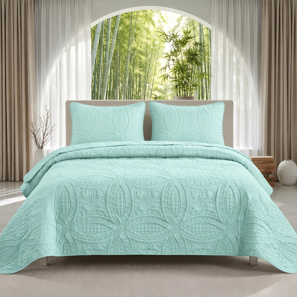 2/3pcs Quilt Cover Bedspread ( 1 Quilt+1 Or 2 Pillowcases), Soft And Skin-friendly, Hypoallergenic And Easy to Maintain, Machine Washable Without Deformation, Modern Minimalist Three-dimensional Coin Pattern, Next-day Delivery.
