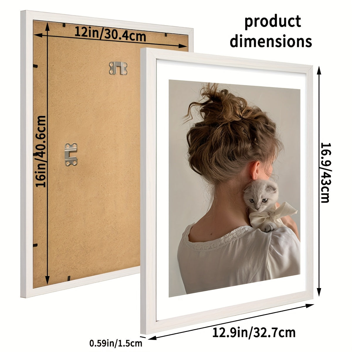 3pcs Classic Style 12x16in Vertical Oblong Poster Frames, Manufactured Wood Wall Decor for Bedroom and Office, Horizontal & Vertical Hanging, No Electricity Needed, Cute Room Decor, Multi-color, Photo Frames, Without Photo Paper