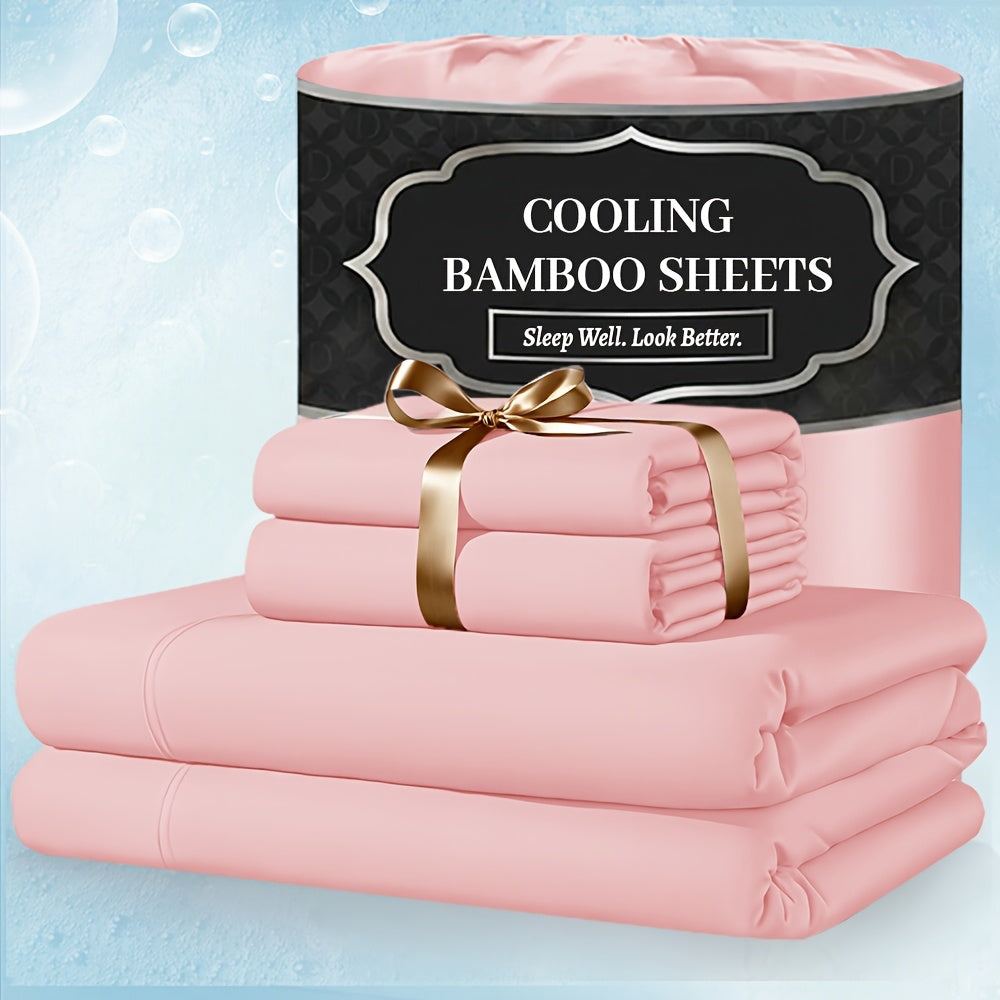For Extra Deep Pocket Queen Size Sheets - 3/4pcs Breathable And Cooling Bamboo Bed Sheet Set, Luxury, Soft Wrinkle-Free for Extra Deep Mattresses, Room Decor, Kids Sheet And Pillowcase Sets