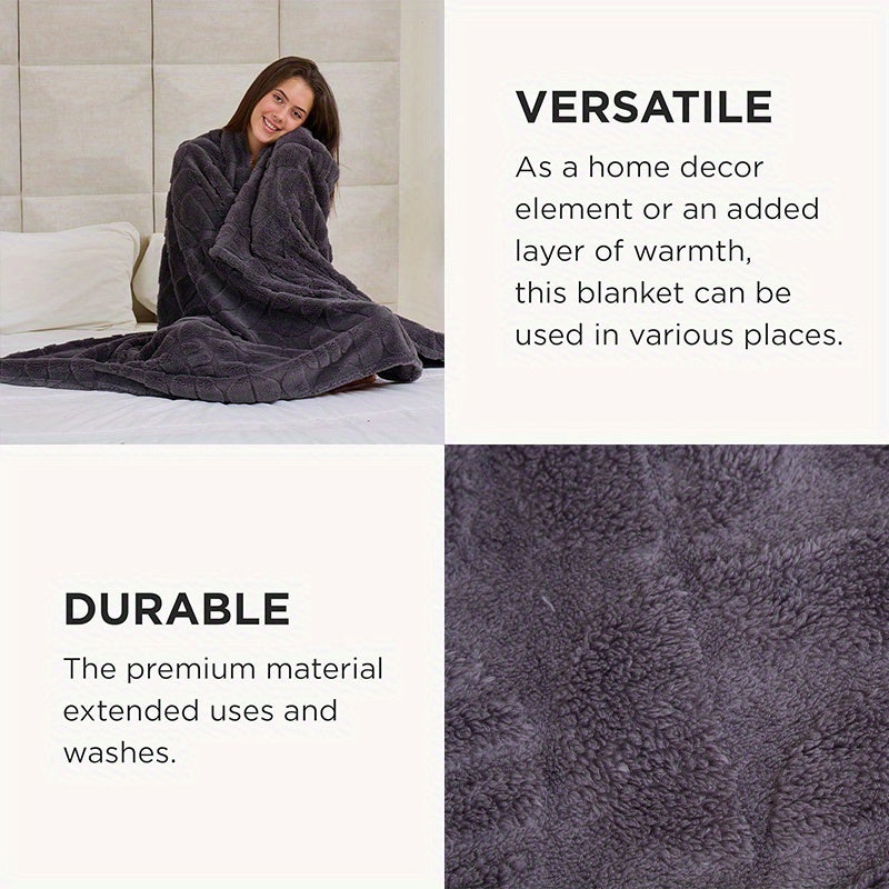 3D Geometric Patterns Blanket, Soft Cozy Fluffy Warm Hand Made Throw Blankets for Couch, Sofa, Chair, Bed, Camping, Picnic, Travel Lightweight Bed Blanket.