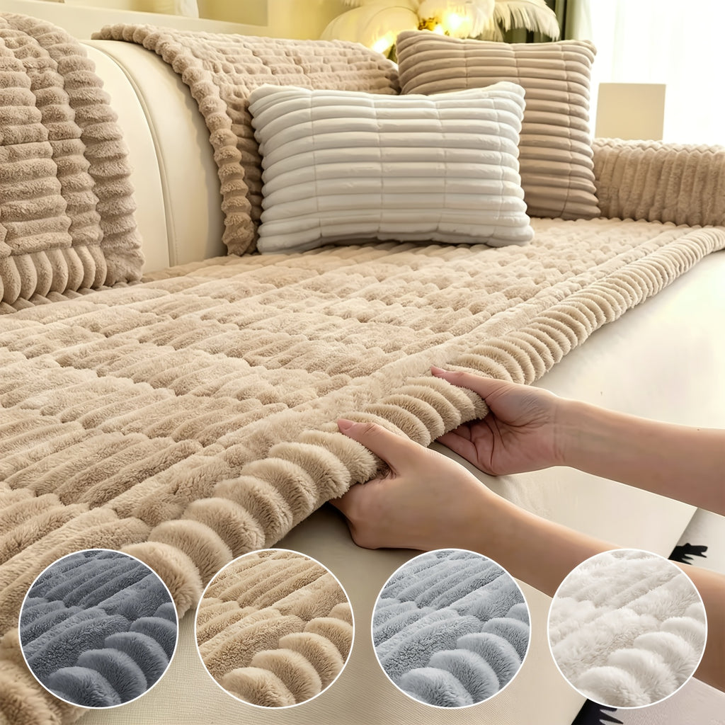1pc Soft Quilted Thick Sofa Cushion, Bohemian Style Removable Machine Washable Sofa Protector, All Season Pet Friendly 1/2/3/4 Seater Split Sofa Cover, Suitable for Living Room Bedroom, Living Room Office Furniture Protective Covers