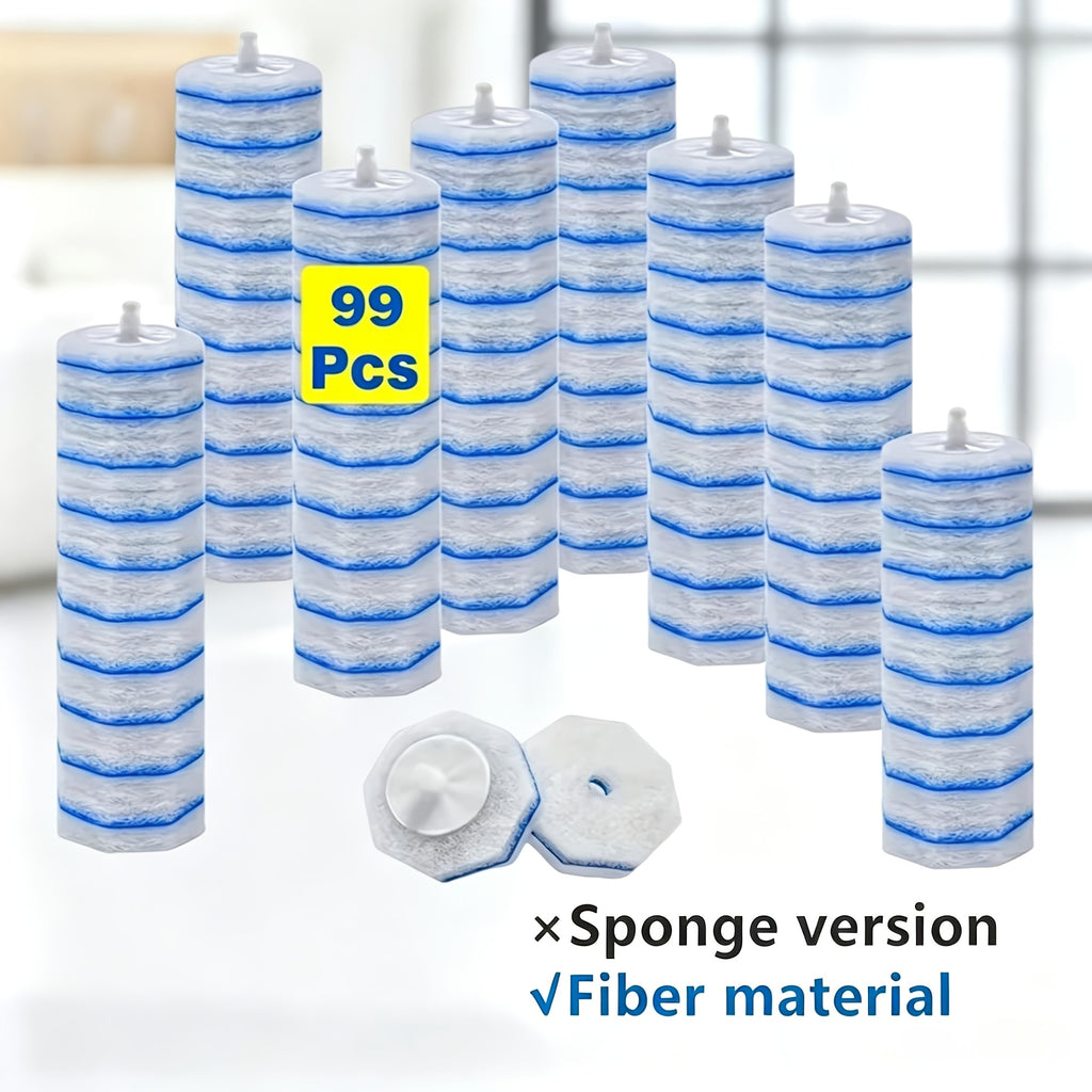 39/49/99 Pack Toilet Wand Refills Disposable Toilet Brush Replacement Heads with Upgraded Fiber Bristles, with Clorax Toilet Brush Replacement Systems, Handle Not Include