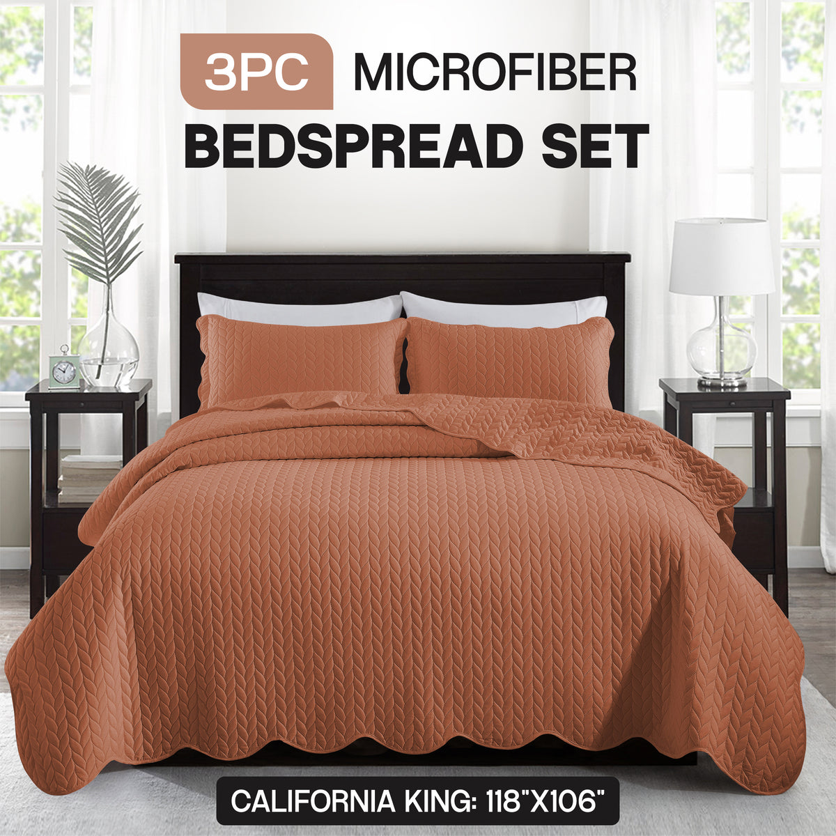 3pcs Bedspread Set Bedspreads with free Pillow Shams - Leaf Pattern Soft & Breathable Bedspread Lightweight Microfiber Bedspread - Modern Style Floral Pattern Coverlet For All Seasons - Christmas Gifts For Family And Friends (1 Bedspread, 1 Or 2 Pillow Sh