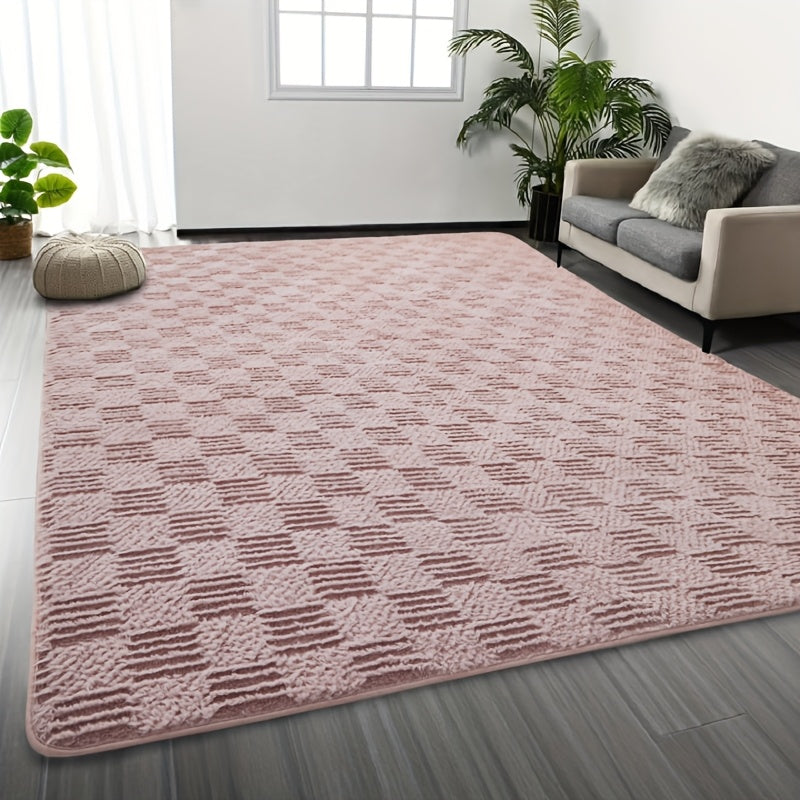 1pc Luxurious Rectangular Shaggy Plush Carpet Rug - Soft, Fluffy, Tie-dyed, Solid, Dark-colored, Non-slip, Machine Washable - Perfect for Living Room Sofa, bed Room, Home High-end Decorative, Easy to Clean, Long-lasting, and Versatile