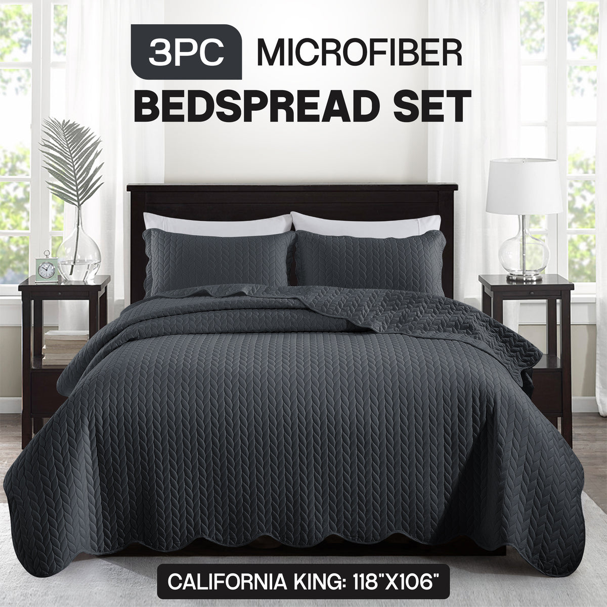 3pcs Bedspread Set Bedspreads with free Pillow Shams - Leaf Pattern Soft & Breathable Bedspread Lightweight Microfiber Bedspread - Modern Style Floral Pattern Coverlet For All Seasons - Christmas Gifts For Family And Friends (1 Bedspread, 1 Or 2 Pillow Sh