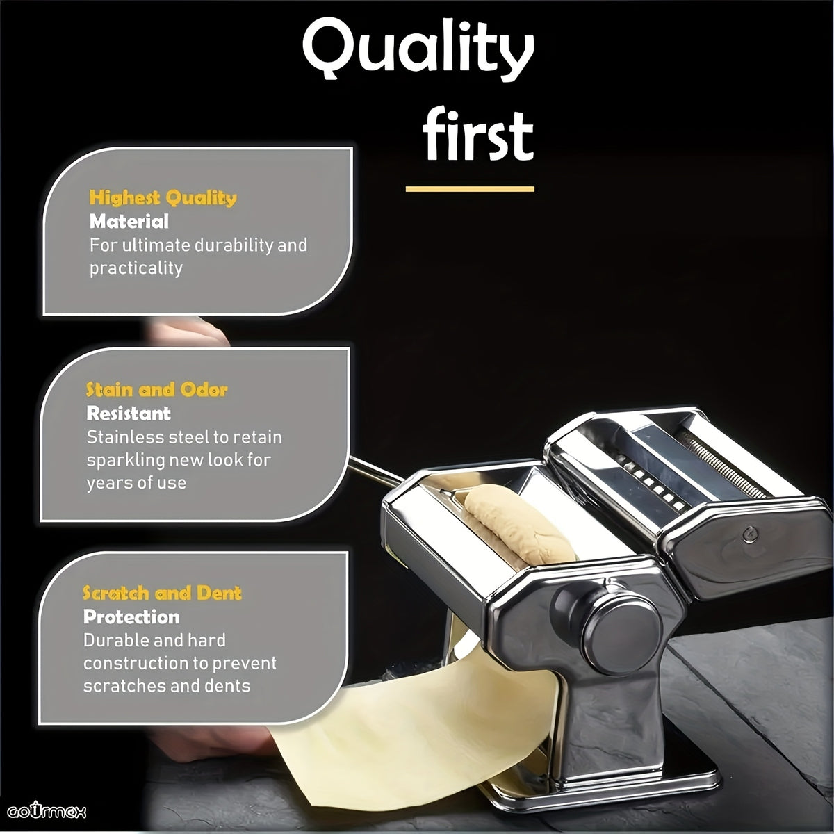 Pasta Maker Machine, 8-Adjustable Thickness Settings, 2-in-1 Pasta Machine with Roller and Cutter, Dough Press for Making Pasta, Perfect for Spaghetti, Fettuccine, Lasagna, or Dumpling Wrappers, Kitchen Gadget for Pasta Lovers, Father's Day Gift