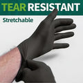 Powder Free Nitrile Gloves, Black Disposable Handwear with Textured Fingertips in S to XL for Household Cleaning, Pet Care and Car Repairs