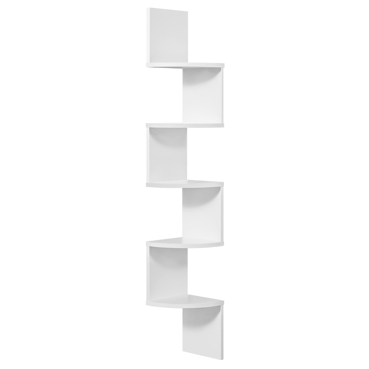 5-Tier Corner Floating Shelf Wall Mount - Space Saving Storage Rack for Bedroom, Living Room, Radial Display Organizer Easy Install (7.48*7.48*49.21inch), Wall Shelves for Display, Shelf for Living Room, Wall Shelves