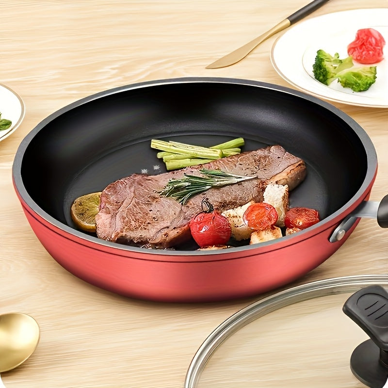 A 9.45-inch Cast Iron Non-stick Frying Pan - Dishwasher-cleaned, Compatible with Induction Cooker, Healthy Cooking, Reduce Smoke, Perfect for Gas and Electric Stove, with Lid, Perfect for Fried Eggs, Steak, Pancakes