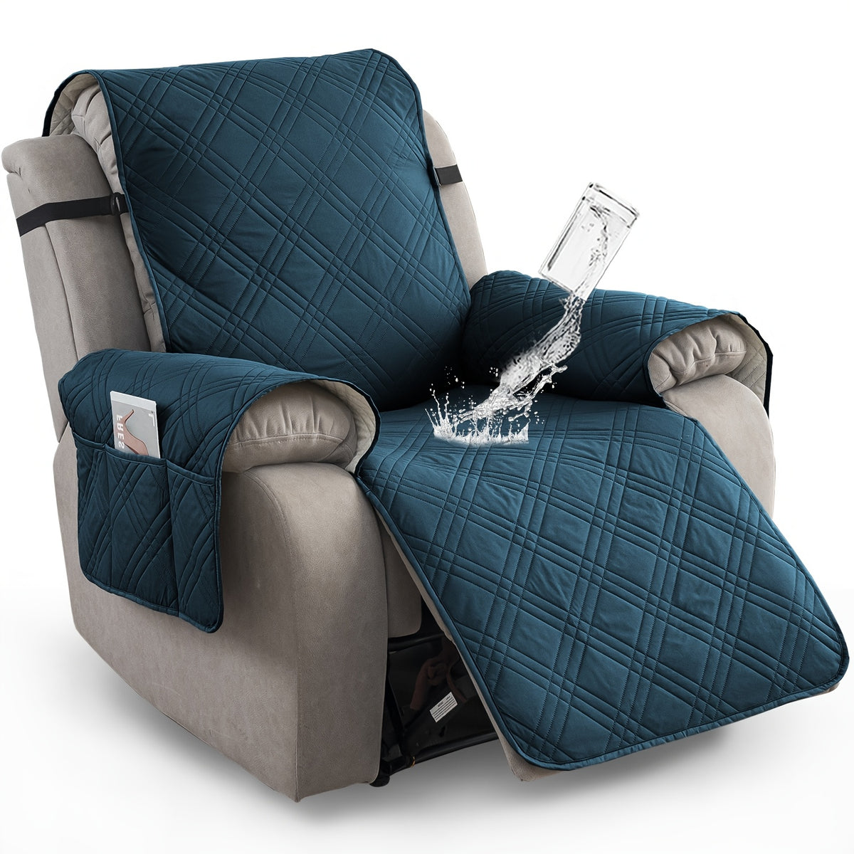 1pc 100% Waterproof Recliner Chair Cover, Non Slip Recliner Covers for Recliner Chair with Pocket, Pet Scratch-Resistant Sofa Slipcover, Washable Furniture Protector, Easy to Install for Living Room, Bedroom, And Study, Halloween Home Decorations