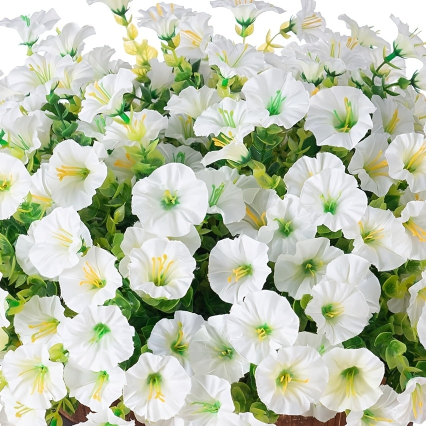 Mixed Color Artificial Morning Glory Flowers, 10 Bundles in Five Colors for Front Porch Planters, Patio Arrangements, Window Boxes and Home Decor