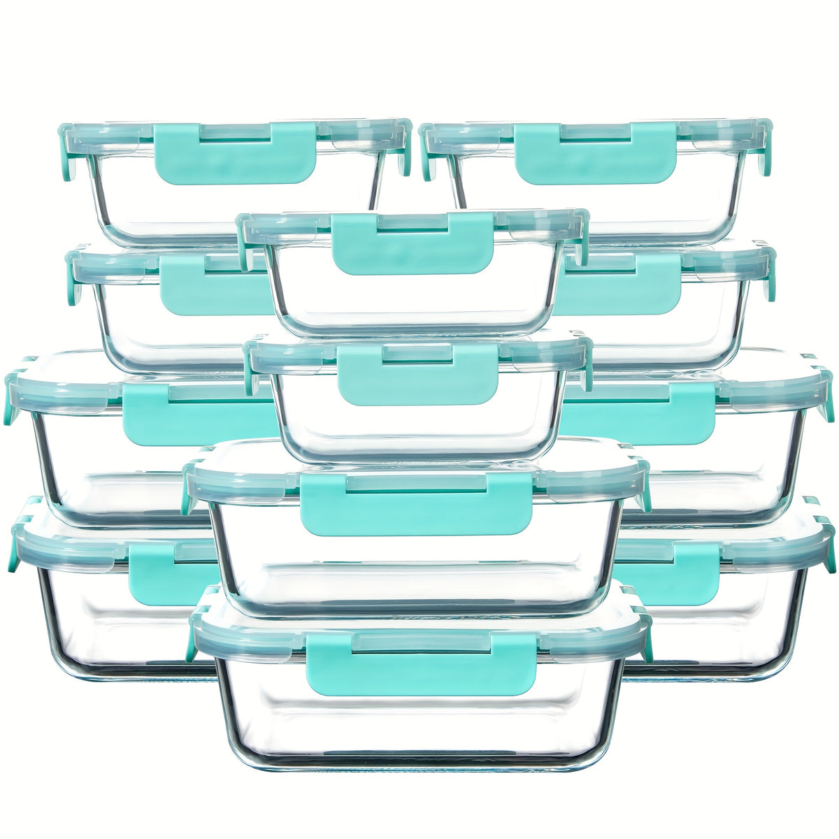 24pcs (12 Lids+12 Glass Bowl) Borosilicate Glass Food Storage Containers with Airtight Lids, Ideal for Meal Prep, Lunches - Microwave and Dishwasher Safe