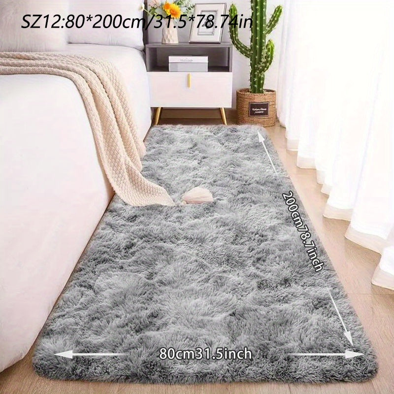 A Luxurious Square Tie-Dye Rug Made from Upgraded Soft Plush Fabric, Available in Various Colors. It Features a Non-Slip Backing, Is Absorbent And Durable, And Can Be Machine Washed, Making It Perfect for Living Rooms, Offices, Bedrooms, Home Decor