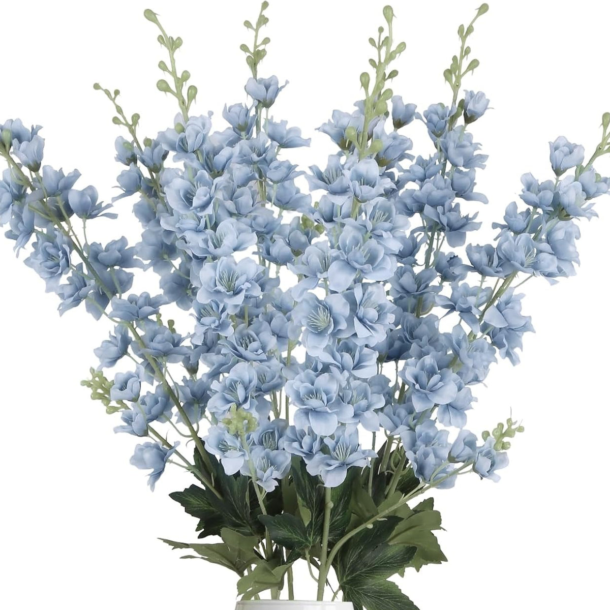 6pcs Delphinium Artificial Flowers 33.5 Inch Champagne Fake Flowers Long Stem Faux Snapdragon Flowers for Vase Table Home Wedding Party Garden Decoration